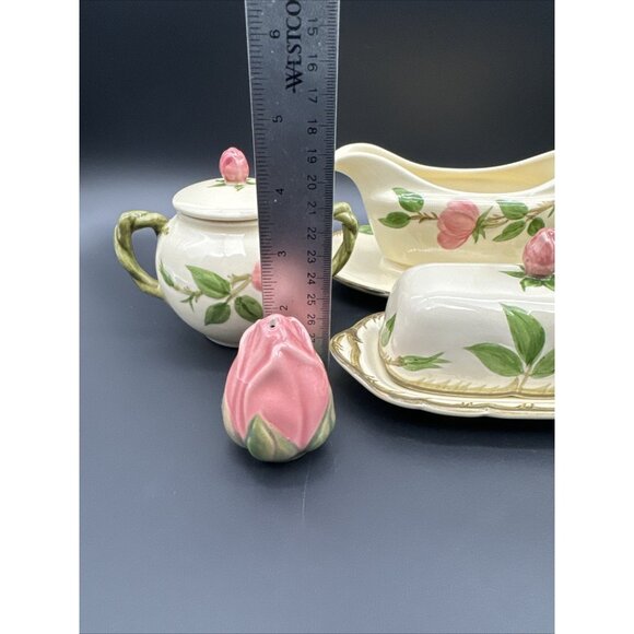 Vintage Franciscan Desert Rose Butter Gravy Cream Sugar S&P Set EUC Lot Pink - Picture 8 of 16